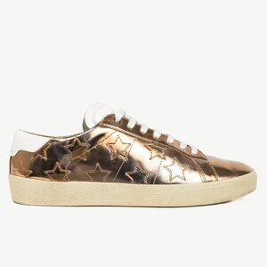 Saint Laurent SL/06 Gold Patent Star Low-Top Sneakers